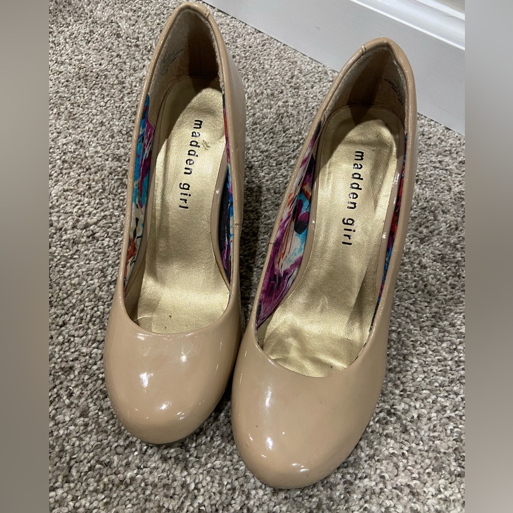 Nude Heel Wedges